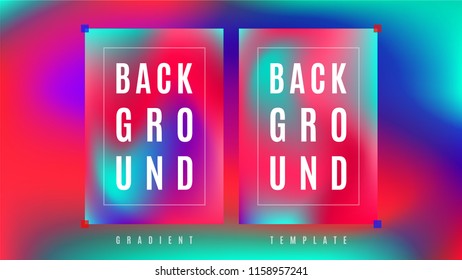 Fluid Neon Gradient Background Template. Bright Colorful Simple Screen Layout. Blend Vibrant Gradient Cover Backdrop. Flat Design Background.