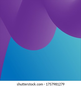 Objeto fluido en morado sobre fondo abstracto azul gradiente.