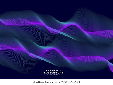 fluid ocean wave pattern gradient violet blue science technology theme background for advertisement product banner and label website template landingpage vector eps.