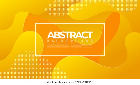 Fluid orange color Abstract Dynamic textured in 3D style. EPS10 Vector background