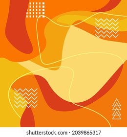 fluid orange color background dynamic textured geometric element design can be used on posters, banners, web and more