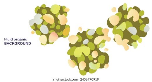 Fluid organic background. Frame isolated. Set of abstract liquid shapes, colorful elements, gradient waves with geometric lines, dynamical forms. Vector design for banner, flyer, business card.
