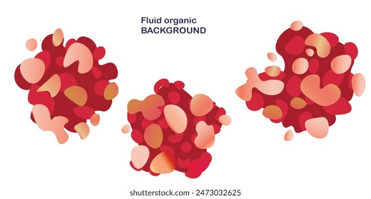 Fondo orgánico fluido. Marco aislado. Conjunto de Formas líquidas abstractas, Elementos coloridos, ondas de gradiente con líneas geométricas, formas dinámicas. Diseño de Vector para Anuncio, volante, tarjeta de visita.