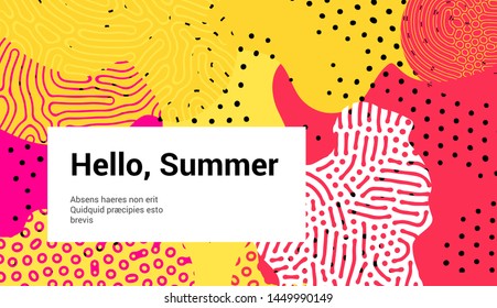 Fluid organic colorful shapes, Creative pop art vector illustration of vivid splashes and blots with Reaction-Diffusion pattern. Trendy retrofuturistic neo memphis style.