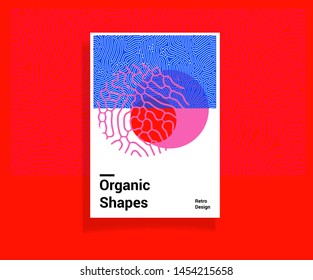 Fluid organic colorful shapes, Creative pop art vector illustration with Reaction-Diffusion pattern. Trendy retrofuturistic neo memphis style poster for music event, club party flyer, web banner.