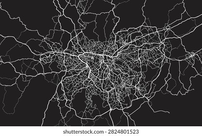 Fluid and organic representation of Sao Paulo roads highlighting city movement and arterial transit pathways