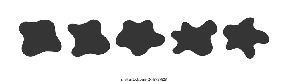 Fluid organic shapes vector design template. Black organic blob shape icon vector set isolated