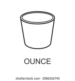 Fluid ounce glass icon isolated on white background. Unit of volume for measuring liquids. Vector outline illustration.