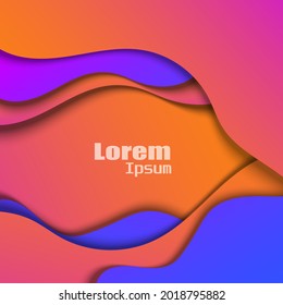 fluid papercut abstract background with multicolor smooth gradient purple,violet,orange. fit for your business and social media posting.