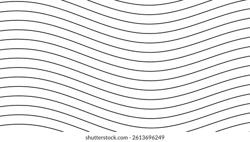 Fluid Parallel Wavy lines stripes, waving, billowy and undulating Streaks Curvy Oscillation, pulse warp effect