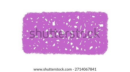Fluid pastel box with squiggle crayon texture creates a vivid rectangle quote frame. Purple scribble patch and sketch background add graphic detail as unique text or message element.