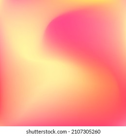 Fluid Pastel Neon Warm Orange Background. Vibrant Sunrise Yellow Curve Trendy Swirl Gradient Mesh. Peach Red Liquid Flow Bright Gradient Backdrop. Color Sunset Watercolor Pink Smooth Surface.