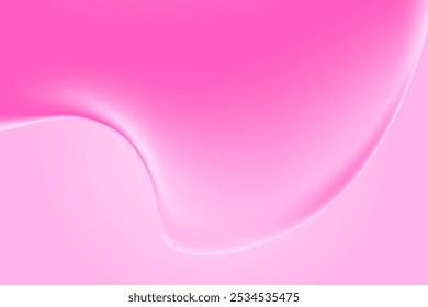 Fluid pink lip balm texture, abstract flowing organic bubble gum blob form. Aesthetic background with copy space. Fluid smooth fluids like gel, collagen, serum texture. Beauty presentation, banner