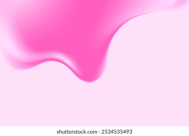 Textura de bálsamo labial rosa fluido, forma de bolha orgânica de fluxo abstrato. Fundo estético com espaço de cópia. Fluidos lisos como gel, colágeno, textura sérica. Apresentação de beleza, faixa