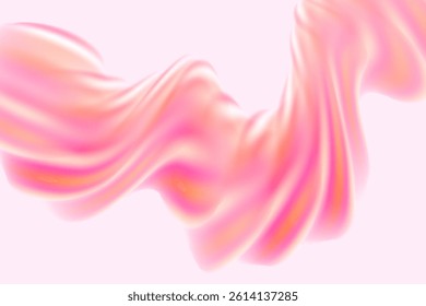 Fluid pink neon glowing futuristic flowing wave form, iridescent holographic liquid water splash motion element, technology background. Dream glow abstract geometric shape.
