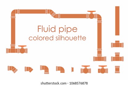 Fluid pipe colored without silhouette