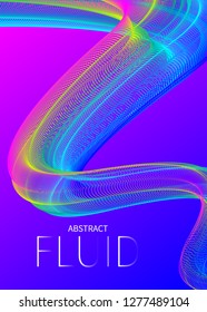 Fluid poster, abstract geometric modern banner, liquid gradient wave, futuristic color flyer, trend presentation template. ESP10 vector illustration
