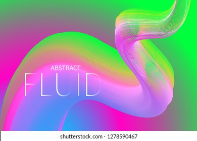 Fluid poster, abstract geometric modern banner, liquid gradient wave, futuristic color flyer, trend presentation template. ESP10 vector illustration