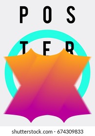 Fluid poster and cover in colorful minimal modern style with abstract elements. Template design layout vector for flyer, banner, placard, place your text