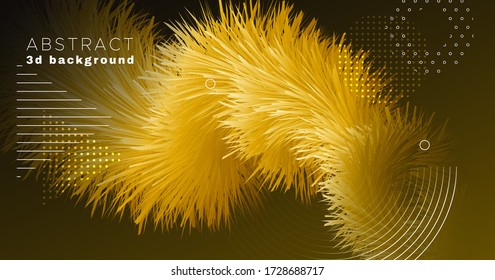 Fluid Poster Cover. Gold Digital Banner. Vector Geometric Wallpaper. 3d Vibrant Motion. Flow Fluid Poster Cover. Gradient Template. Color Trendy Futuristic Background. Wave Fluid Poster Cover.