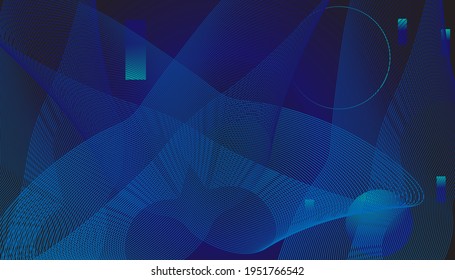 Fluid poster cover with modern Dark blue  color. Dark blue abstract geometrical template with blend shapes