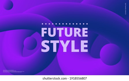 Fluid poster cover with modern ultraviolet color. Dark purple abstract geometrical template
