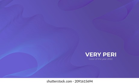 Fluid poster cover with modern veri peri color of the year 2022. Violet and purple abstract geometrical template with blend shapes.