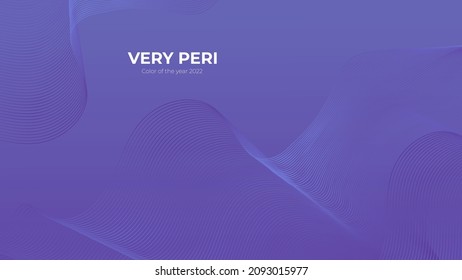 Fluid poster cover with modern very peri color of the year 2022. Violet and purple abstract geometrical template with blend shapes.