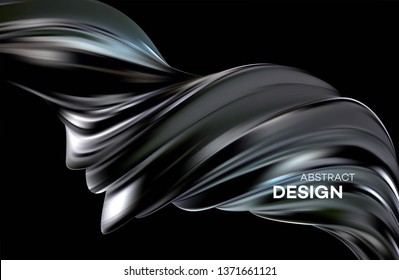 Fluid poster design. Abstract 3d shape template. Vector illustration EPS10