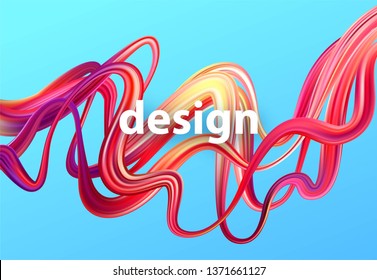 Fluid poster design. Abstract 3d shape template. Vector illustration EPS10