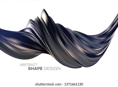 Fluid poster design. Abstract 3d shape template. Vector illustration EPS10