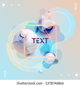 Fluid poster design. Abstract color template.