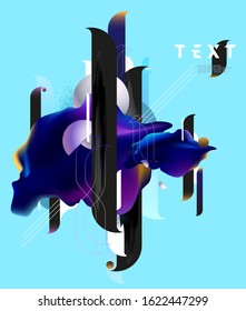 Fluid poster design. Abstract color template.