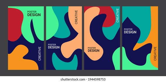 fluid poster design. abstract trendy liquid background for cover, magazine, banner, sales promotion and social media post