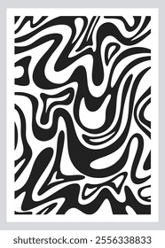 Fluid Poster Lines, Wavy Pattern Poster, Abstract Curves, Organic Shapes.