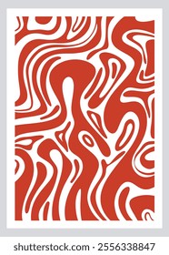 Fluid Poster Lines, Wavy Pattern Poster, Abstract Curves, Organic Shapes.