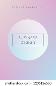Fluid poster with round shapes. Gradient circles on holographic background. Modern hipster template for placards, covers, banners, flyers, presentations, annual. Minimal fluid poster in neon colors.