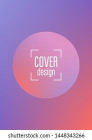 Fluid poster with round shapes. Gradient circles on holographic background. Modern hipster template for placards, covers, banners, flyers, presentations, annual. Minimal fluid poster in neon colors.