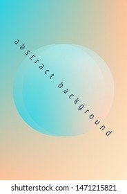 Fluid poster with round shapes. Gradient circles on holographic background. Modern hipster template for placards, covers, banners, flyers, presentations, annual. Minimal fluid poster in neon colors.