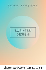 Fluid poster with round shapes. Gradient circles on holographic background. Modern hipster template for placards, covers, banners, flyers, presentations, annual. Minimal fluid poster in neon colors.
