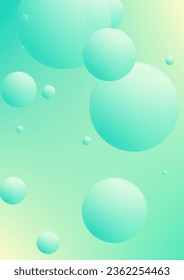 Fluid poster with round shapes. Gradient circles on holographic background. Modern hipster template for placards, covers, banners, flyers, presentations, annual. Minimal fluid poster in neon colors.