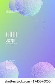 Afiche fluido con formas redondeadas y textura de punto medio. círculos degradados sobre fondo holográfico. Plantilla moderna para portadas, banners, volantes, presentaciones. Afiche de líquido mínimo en colores de neón.