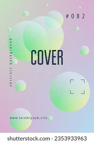 Afiche fluido con formas redondeadas y textura de punto medio. círculos degradados sobre fondo holográfico. Plantilla moderna para portadas, banners, volantes, presentaciones. Afiche de líquido mínimo en colores de neón.