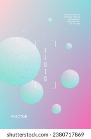 Afiche fluido con formas redondeadas y textura de punto medio. círculos degradados sobre fondo holográfico. Plantilla moderna para portadas, banners, volantes, presentaciones. Afiche de líquido mínimo en colores de neón.