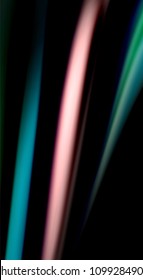 Fluid rainbow colors on black background, vector wave lines and swirls, artistic illustration for presentation, app wallpaper, banner or poster
