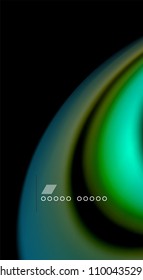 Fluid rainbow colors on black background, vector wave lines and swirls, artistic illustration for presentation, app wallpaper, banner or poster