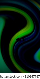 Fluid rainbow colors on black background, vector wave lines and swirls, artistic illustration for presentation, app wallpaper, banner or poster