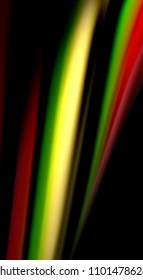 Colores de arcoiris fluidos sobre fondo negro, líneas de onda vectorial y remolinos, ilustración artística para presentación, fondo de pantalla de aplicación, pancarta o afiche