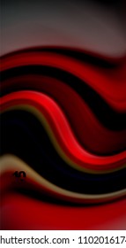 Colores de arcoiris fluidos sobre fondo negro, líneas de onda vectorial y remolinos, ilustración artística para presentación, fondo de pantalla de aplicación, pancarta o afiche