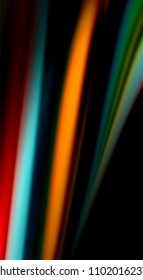 Fluid rainbow colors on black background, vector wave lines and swirls, artistic illustration for presentation, app wallpaper, banner or poster